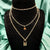 Triple Layer With Star & Lock Pendant Necklace
