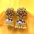 Shiny Golden Oxidised Colorful Stone Floral Face & Jhumka Enamel Earrings