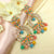 Beautiful Multi Color Stones & Beads Wedding Earrings