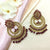 Double Circle With Brown Stones Traditional Style Earrings