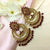 Double Circle With Brown Stones Traditional Style Earrings