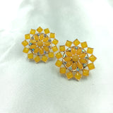 Old Rajwadi Flower Design Stud Traditional Earrings