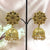 Geometric Glower Design Shiny Stones Jhumka Earrings