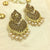 Golden Finish Traditional Brown Stones Classy Earrings