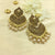 Golden Finish Traditional Brown Stones Classy Earrings