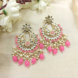 Fine & Luxury Flower With Shiny Stones Earrings