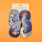 Navy Blue Link Party Earring