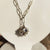 Sparkle Stone Pedant Oval Link Necklace