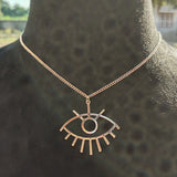 Ancient Egypt Eyes Pendant Long Necklace