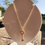 Heart Of Key Pendant Chain Long Necklace