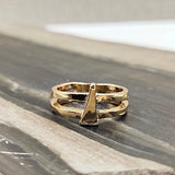 Long Triangle Face Band Ring