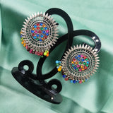 Multi Color Stone & Ghungroo Earring