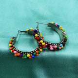 Multi Color Ghungroo Hoop Earring