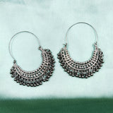 Fancy Black Hoop Ghungroo Earring