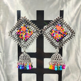 Multi Beads & Ghungroo Jhumka Earring