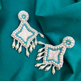 White Pearls & Beads Traditional Earring