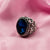 Sparkling Blue & White Stone Egyptian Style Ring