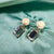 Fine White Rose Flower With Sparkle Stone Copper Earring