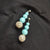 Lustrous White Stone With Sky Blue Beads Fashion Earring