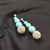 Lustrous White Stone With Sky Blue Beads Fashion Earring