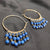 Classy Hoop Style With Blue Beads Fashion Earring