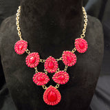 Dark Red Gemstones Western Style Fashion Necklace