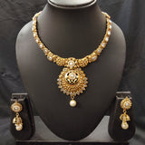 Shiny White Stone & Pearl Pure Copper Wedding Necklace Set