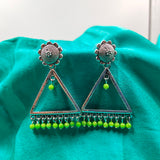 Hollow Triangle Shape With Beads Fancy Earring