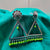 Hollow Triangle Shape With Beads Fancy Earring