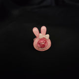 Pretty Bunny With Bow Kids Ring