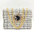 Classy Double Color Jute With Golden Solid Chain Hand Bag