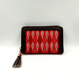 Mini Wallets In Casual Batik Red Print With Tessel