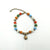 Multi Color Beads With Golden Heart Adjustable Bracelet