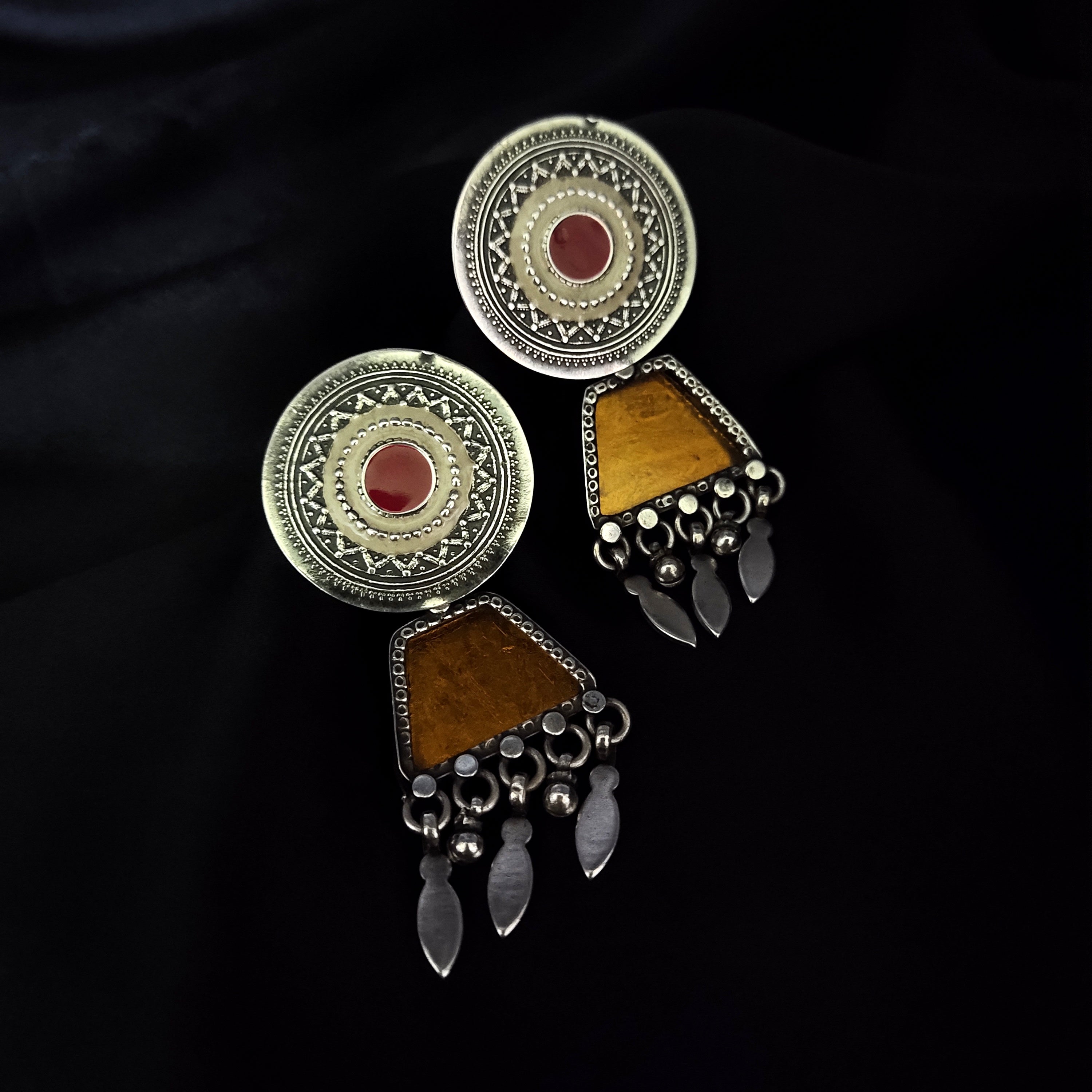 Old Egyptian Style Solid 925 Silver Classy Earring