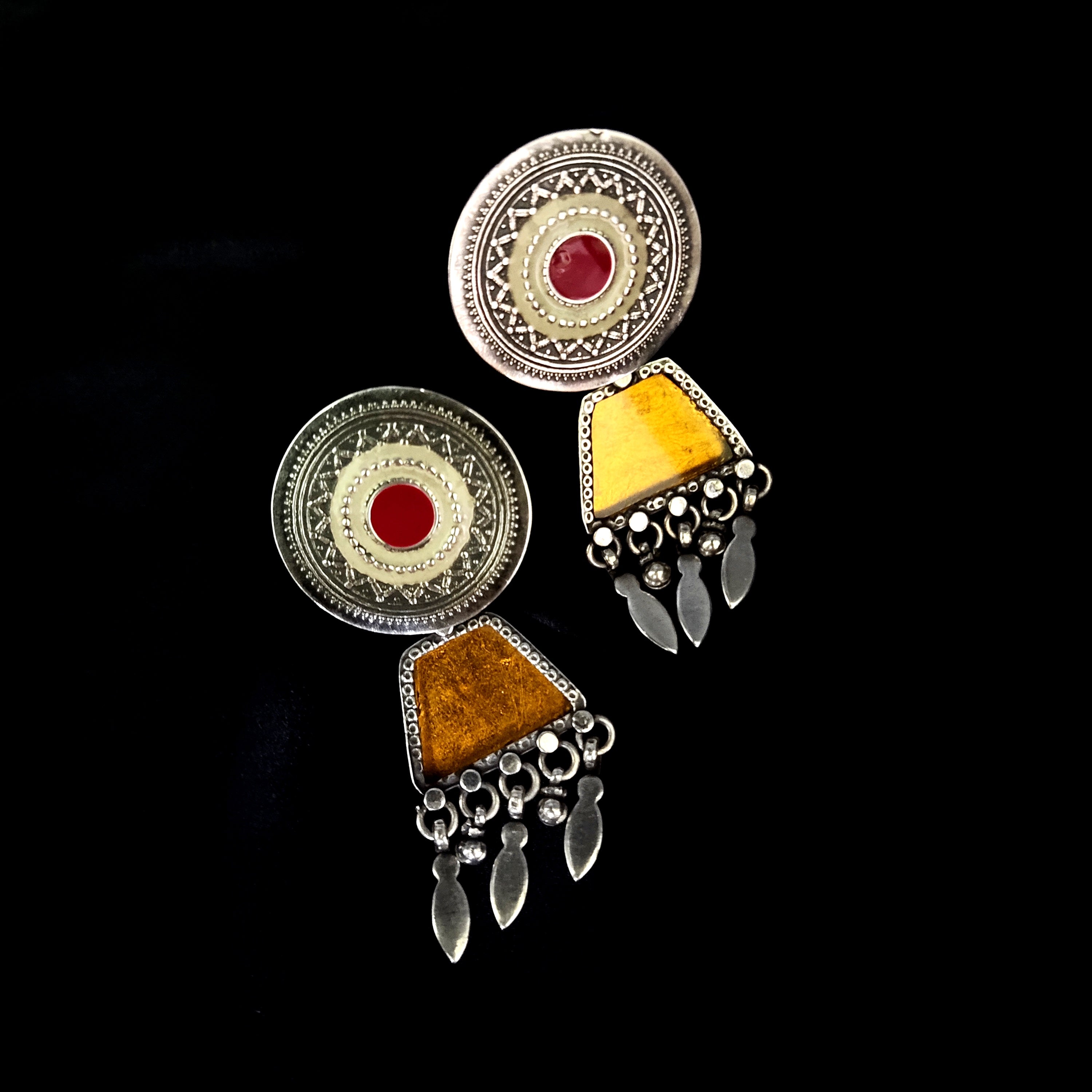 Old Egyptian Style Solid 925 Silver Classy Earring