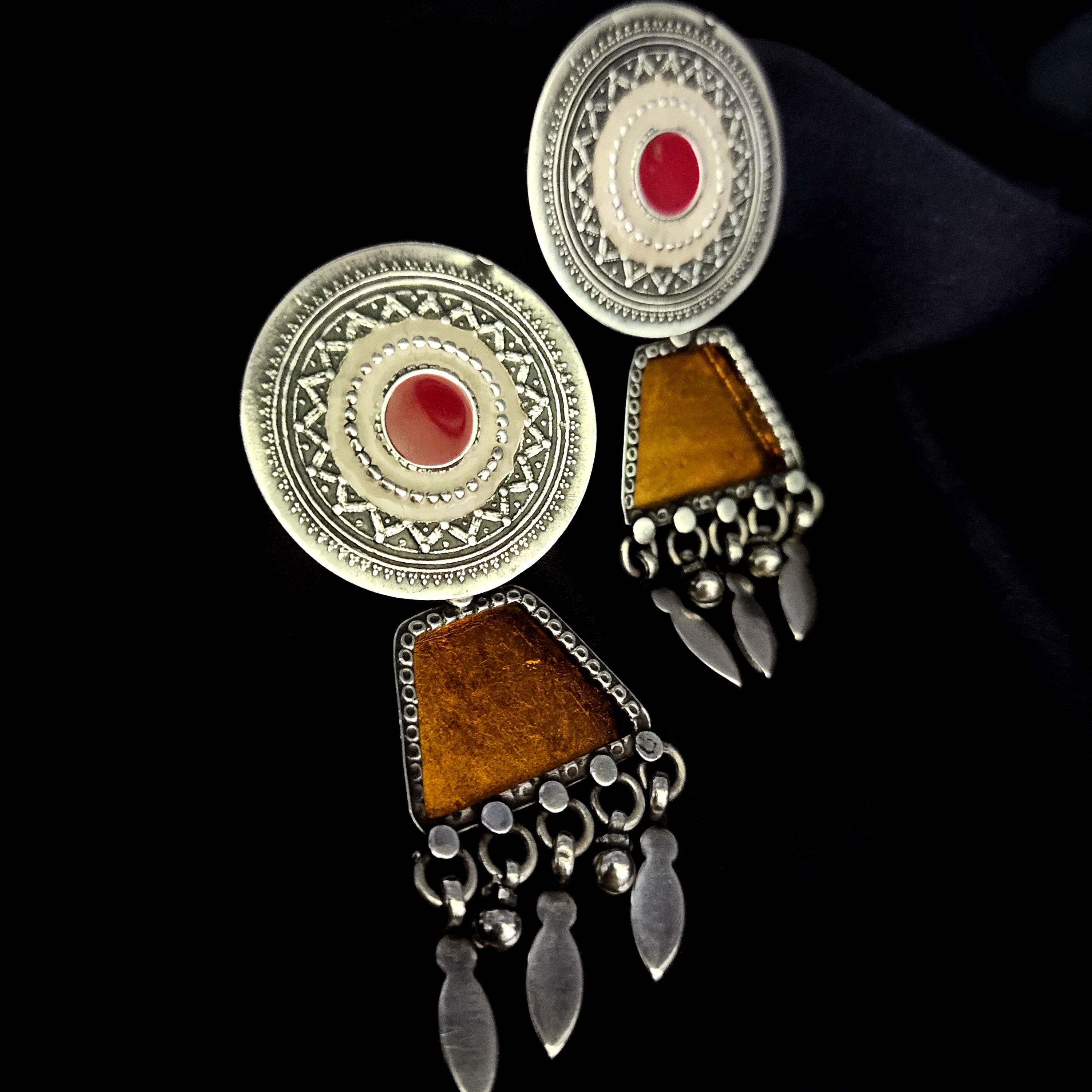 Old Egyptian Style Solid 925 Silver Classy Earring