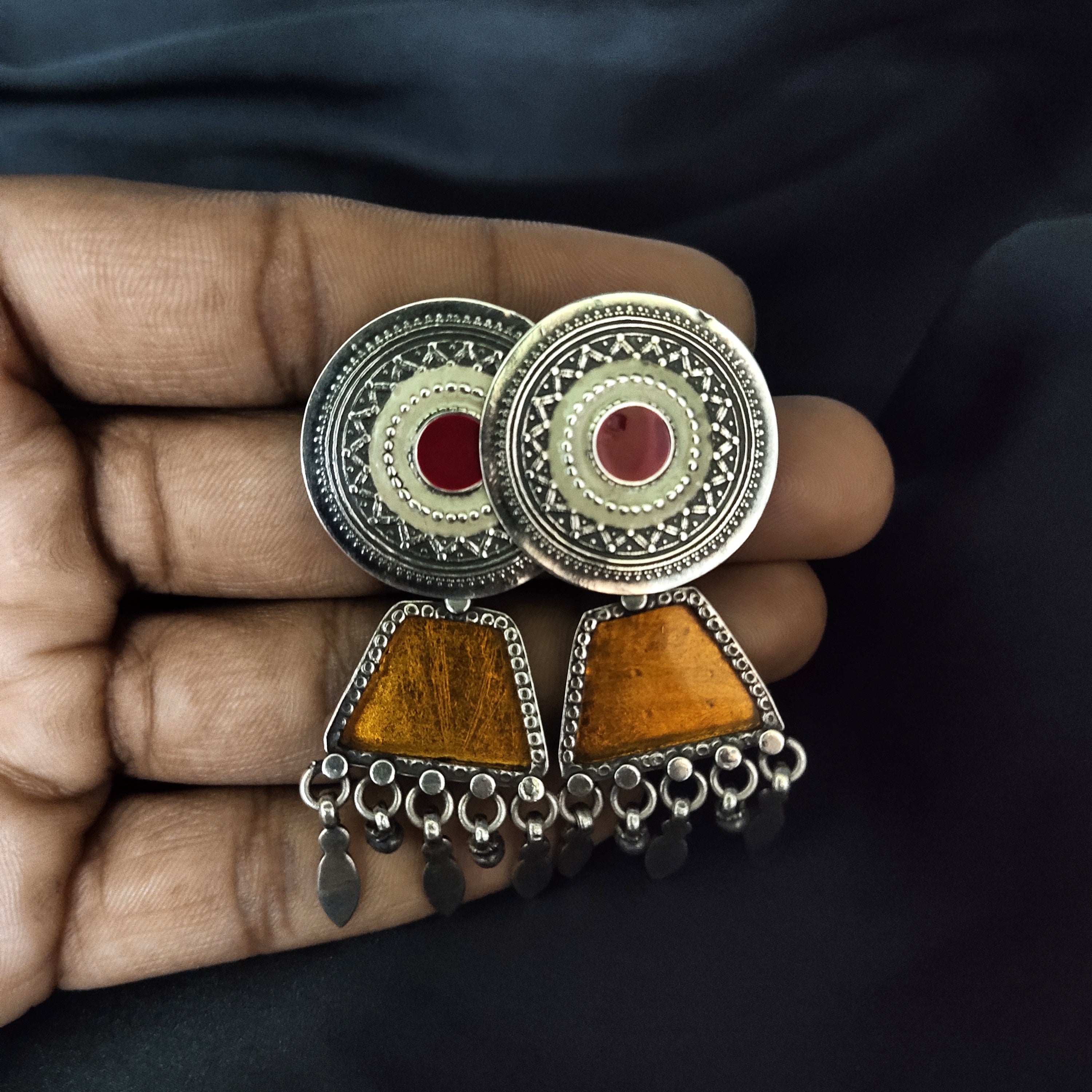 Old Egyptian Style Solid 925 Silver Classy Earring