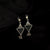 Classy Triangle With Black Checkerboard Print In Solid 925 Silver Earring