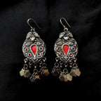 Handmade Art Deco Style Filigree Design In Solid 925 Silver Hook Earring