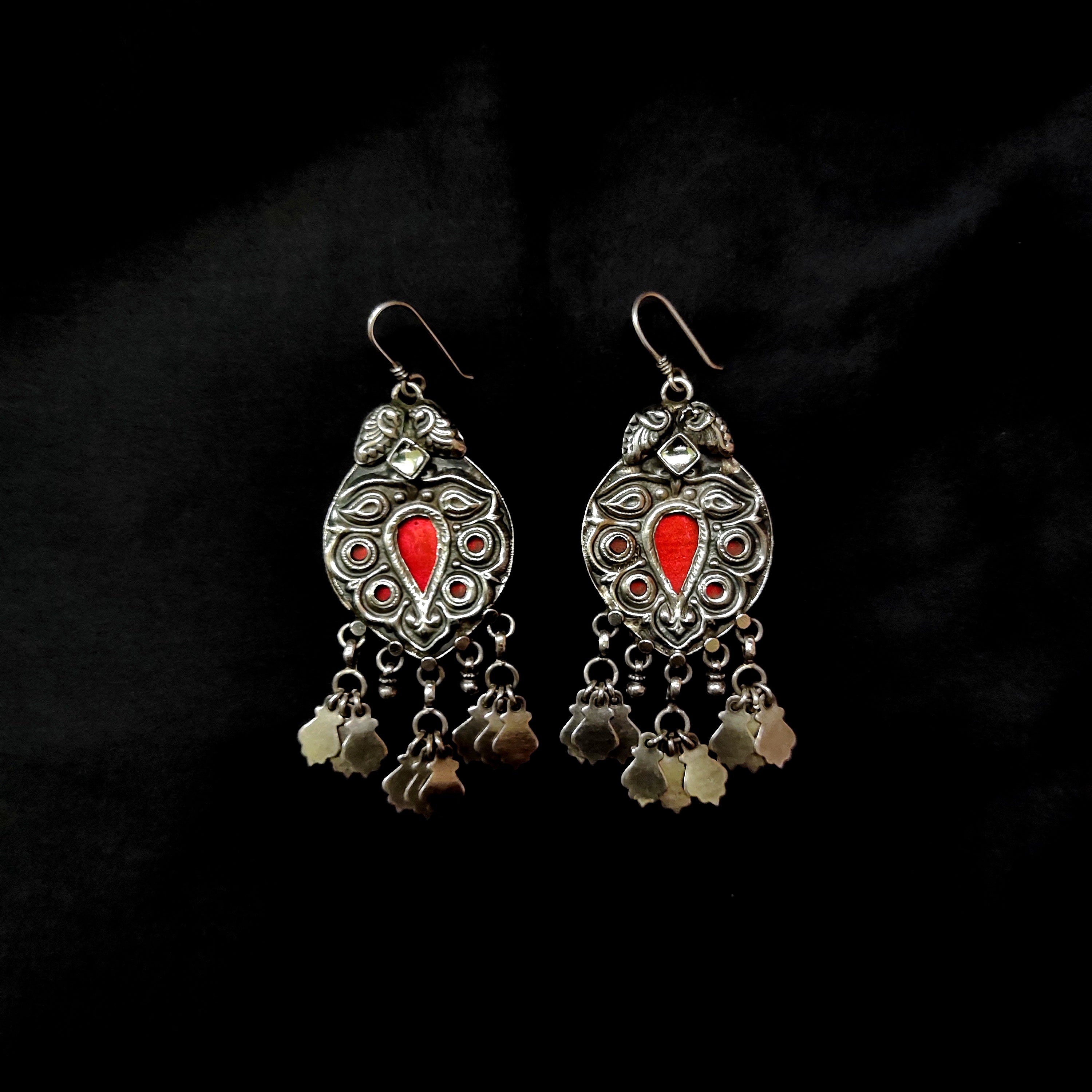 Handmade Art Deco Style Filigree Design In Solid 925 Silver Hook Earring