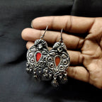 Handmade Art Deco Style Filigree Design In Solid 925 Silver Hook Earring