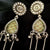 Antique Circle With Pear Shape Dangle Art Deco 925 Silver Earring