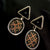 Classy Vintage Triangle & Oval Shape Traditional Solid 925 Silver Earring