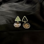Classy Vintage Triangle & Oval Shape Traditional Solid 925 Silver Earring