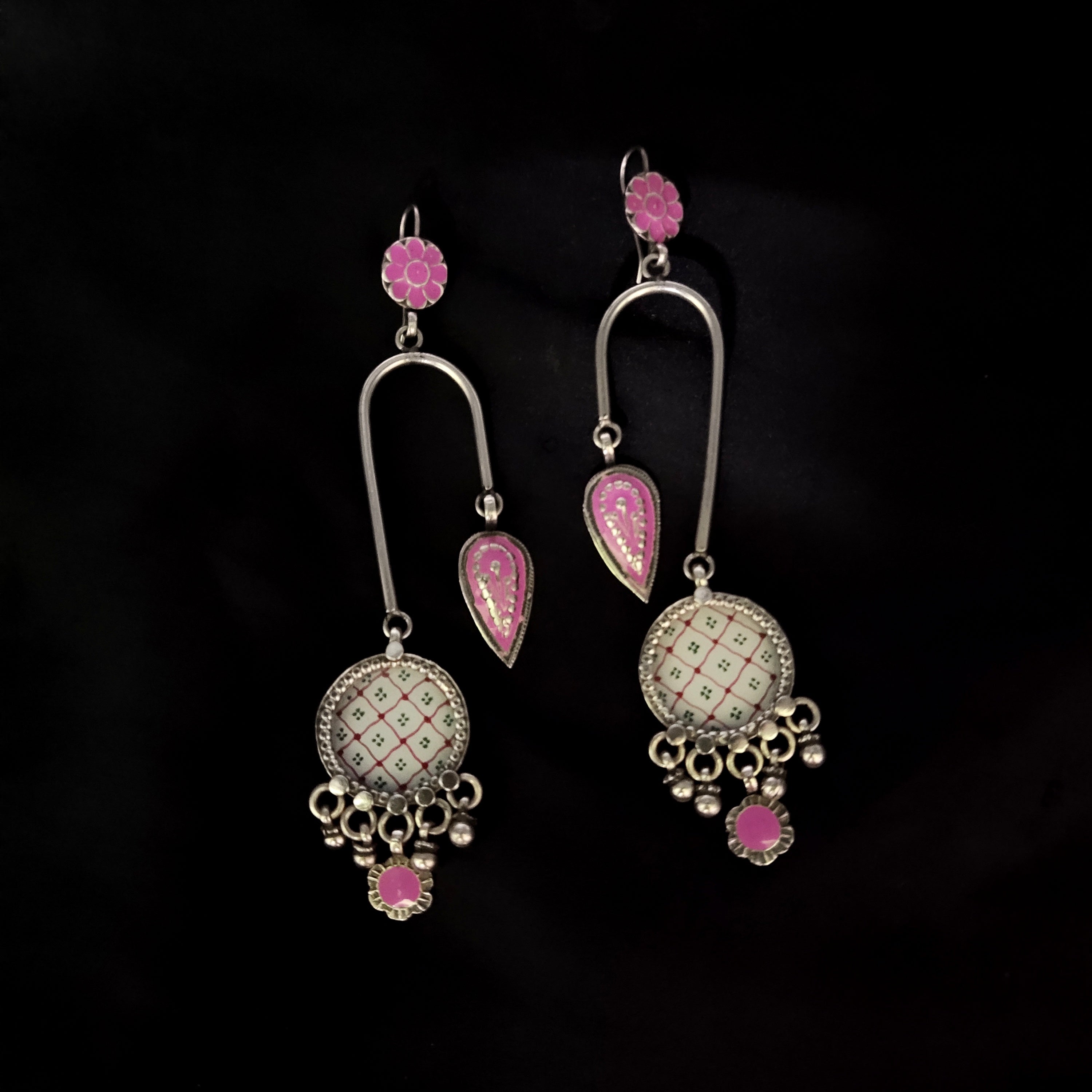 Handmade Unique U Shape Chandelier Style Solid 925 Silver Earring