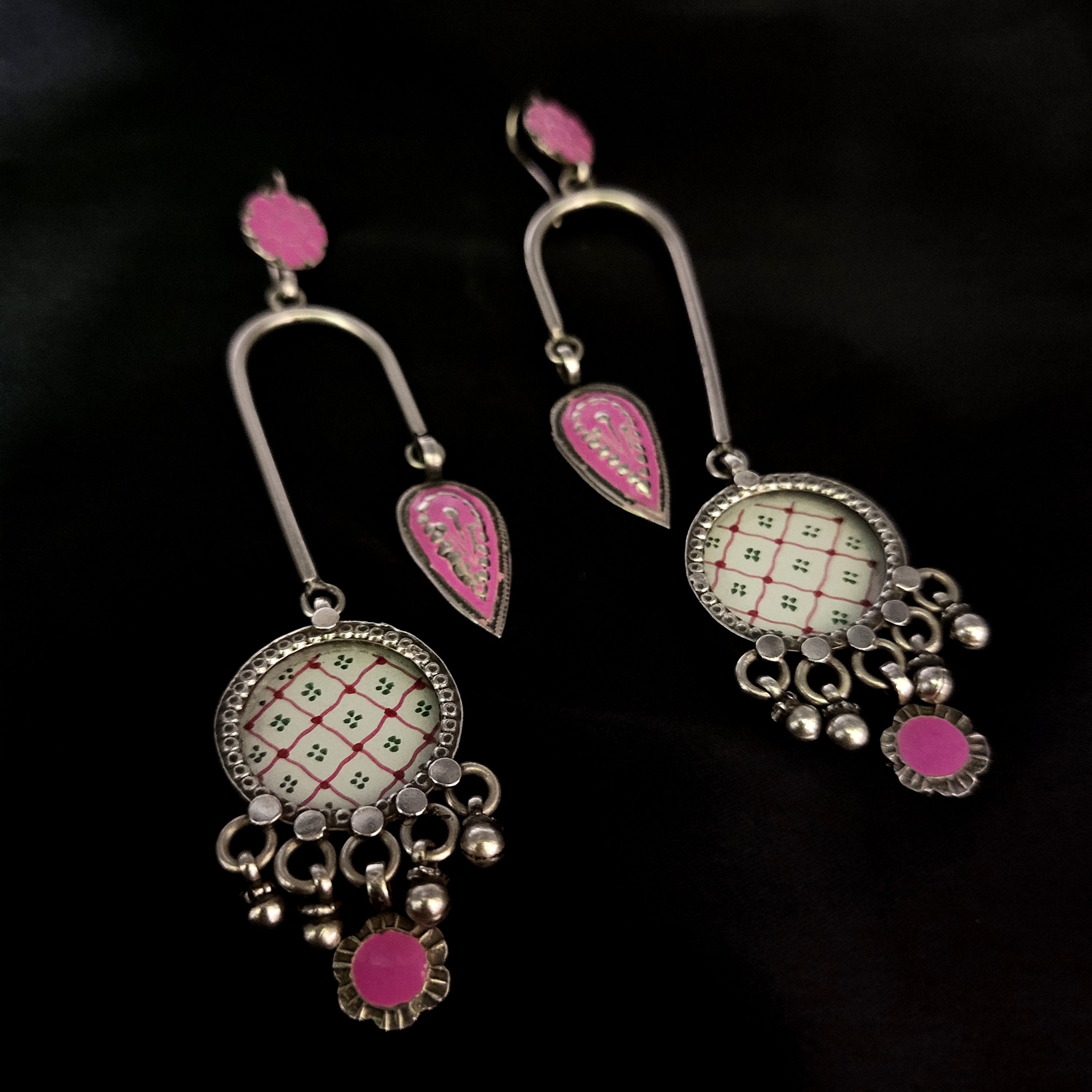 Handmade Unique U Shape Chandelier Style Solid 925 Silver Earring