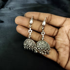 Antique Simple Handmade Ghungroo Solid 925 Silver Hook Earring