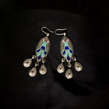 Antique Handmade Insect Design Triple Dangle Solid 925 Silver Earring
