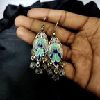Antique Handmade Insect Design Triple Dangle Solid 925 Silver Earring