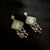 Stunning Kite Shape With Floral Print Antique Solid 925 Silver Earring